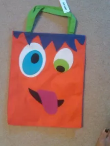 BOLSO TRUCO O TRATO DE LONA NARANJA MARINO ANTIGUO NUEVO CON ETIQUETAS CON ASAS 12 X 15" - Imagen 1 de 1