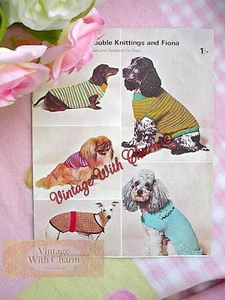 Vintage Knitting Pattern Dogs Coats 4 Jolly Styles & Various Sizes - Picture 1 of 1
