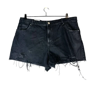 New Cotton On Womans Sz 16 Curve High Rise Distressed Denim Shorts Stretch NWT - Picture 1 of 8