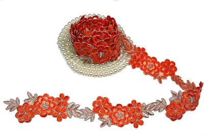 1.75" Azul Marino Negro Gris Blanco Azul Real con Borde Plateado Metálico Bordado  Foto 1 de 4