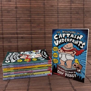 Lot 8 Adventures of Captain Underpants Series 1 - 8 Dav Pilkey RL3 Chapter Books - Imagen 1 de 12