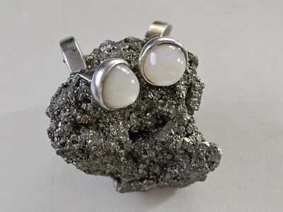 Gemelos Belfiore Italia plata de ley 925 ovalados piedra lunar. Foto 1 de 4