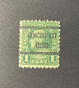 Cincinnati, Ohio Type 43 Precancel - 1 cent Franklin - U.S. #581 - perf 10 - OH - Picture 1 of 1