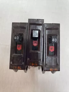 Lot Of 3 Original Wadsworth Single 1 Pole 40 Amp 40A Circuit Breaker A40 NOS - Picture 1 of 6