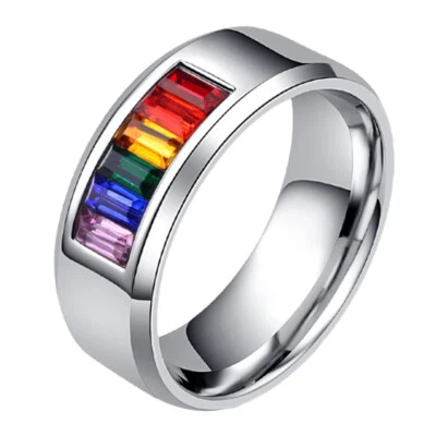 Homosexuell Stolz Schmuck Jahrestag Ring Hochzeit Bands Ring - Bild 1 von 4