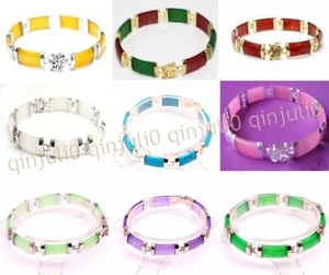 Splendido Bracciale Giada Naturale Fortuna Donna Bracciale Portafortuna Gemme Gioielli Regali - Foto 1 di 41