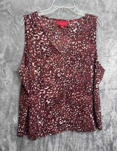 Jennifer Lopez Womens Animal Print Sleeveless V-neck Size XXL Brown / Black - Picture 1 of 6
