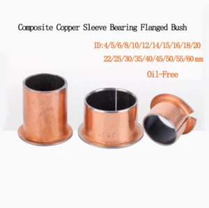 SF1-F Oil-Free Flanging Copper Bushing Flange Composite Copper Sleeve ID 4~60mm - Picture 1 of 9