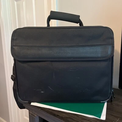 Kensington Black briefcase laptop bag Carry On Shoulder Strap Storage Space - Image 1 of 4