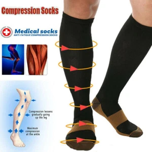 Compression Hose Circulation Socks 20-30 Medical Support Knee High Socks Varices - Picture 1 of 14
