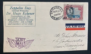1928 Chicago IL USA Graf Zeppelin LZ 127 First Transatlantic Cover Moffett Sign - Picture 1 of 2