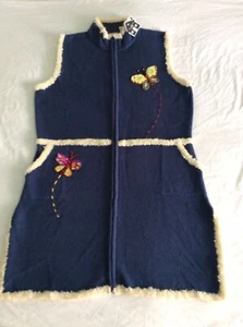 Storybook Strick brandneu ärmellos bestickt Perlen Schmetterlinge Cardigan Gr. L - Bild 1 von 12