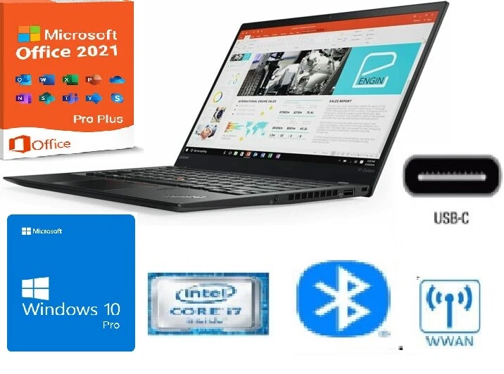 Lenovo ThinkPad X1 Carbon 7ª Generación i7- 7600u 16GB RAM 256GB 512GB 1TB 2TB Win 10P Foto 1 de 1
