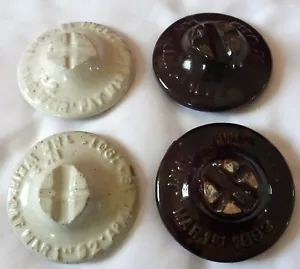 Antique The Weir 1892 Patent Bail Bale Stoneware Canning Jar LIDS Small 3" No 2 - Picture 1 of 3