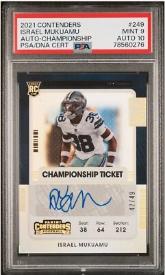 2021 Contenders Championship Ticket Israel Mukuamu /49 RC Auto - Image 1 of 2