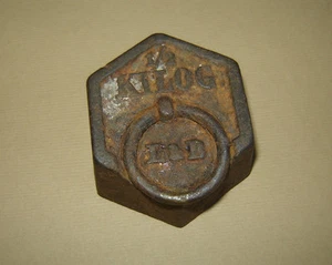 Antico 1912 OLD VINTAGE primitivo grande PESO FERRO 1/2 kg unità di misura L&B - Foto 1 di 6