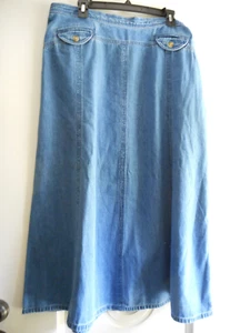 Classic Elements Womens Denim Skirt Size 18 Front Pockets Back Long Jean NO Slit - Picture 1 of 8