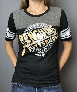 Camiseta para mujer Pittsburgh Penguins: negra/gris triple mezcla (S,M,L,XL,XXL) - Imagen 1 de 5