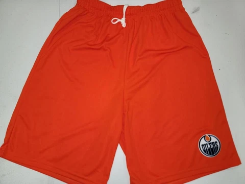 0724 Mens NHL EDMONTON OILERS Polyester Jersey SHORTS Embroidered ORANGE New Cover