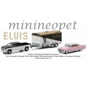 GREENLIGHT 31020 A ELVIS PRESLEY 2015 CHEVY SILVERADO & 1955 CADILLAC 1/64 SET - Picture 1 of 2