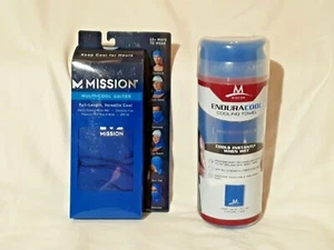 Mission Multi-Cool Gaiter Sz10"x21"Blue+EnduraCool Cooling Towel,Lg/Blue/12"x33" - Picture 1 of 12