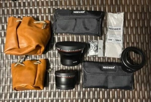 Neewer 58mm 0.43x Wide Angle Conversion & 2.2X Close-Up Lens Lot Bundle & More! - Picture 1 of 6