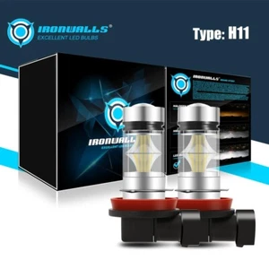 2x H11 LED Fog Light Bulbs DRL 6000K Xenon White For Audi A3 A4 A5 A6 Q3 Q5 Q7 - Picture 1 of 10