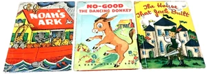 NOAH'S ARK, NO-GOOD DONKEY, HOUSE JACK BUILT ~ old children's Rand McNally books - Picture 1 of 3
