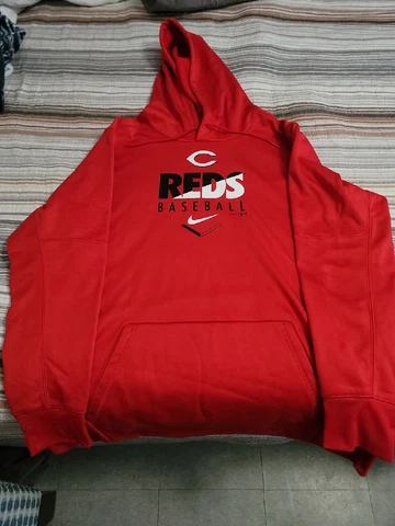 Cincinnati Reds Nike Men's MLB Team Issued Dri-Fit Hoodie Excellent Condition Cover