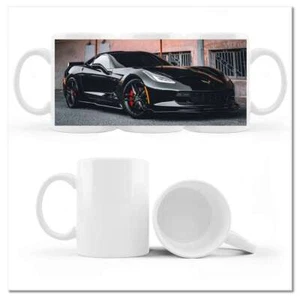 Becher Tasse mit Grafik 330 ml Schwarzer Corvette Sportwagen Nr. H10208Z_CUP - Bild 1 von 1
