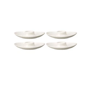 Juego de 4 huevos Villeroy & Boch For Me porcelana blanca desayuno apilable - Imagen 1 de 2