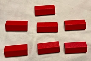 LEGO Rosso Vintage Lotto 7 Pezzi Pendenza 33 2x4 Doppio - Parte #3299 / Pulito - Foto 1 di 2