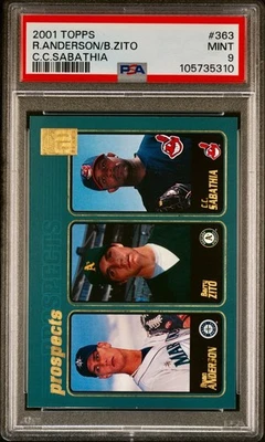 🔥 2001 年 Topps Prospects - C.C. 萨巴蒂亚,B. ZITO,R. Anderson #363 - PSA 9!! — 第 1/2 张图片
