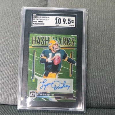 2023 Donruss Optic Football Hashmarks Prizm Auto Lynn Dickey #HM-36 - Image 1 of 2