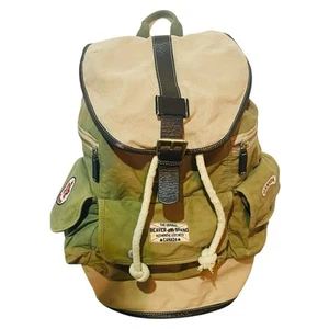 Mochila con cubo ROOTS Canada verde/bronceado estilo militar de lona senderismo/camping - Imagen 1 de 13