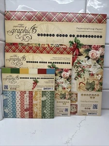 SELTENE nicht mehr erhältliche GRAFIK 45 *Zwölf Tage Weihnachten* 12x12 8x8 & 6x6 Papierpackungen - Bild 1 von 7
