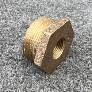 Lot Of 7 - 1-1/2" x 1/2” Brass Lead Free Hex Reducer Bushing New Other - Picture 1 of 14