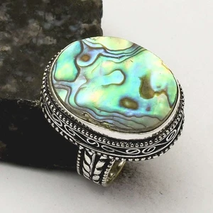 Abalone Muschel Edelstein Ethno Antik Design Ring Schmuck US Größe - 8,25 AR 62512 - Bild 1 von 1