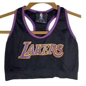LA Lakers Sports Bra NBA Basketball Purple and Black Athletic Los Angeles   - Picture 1 of 11