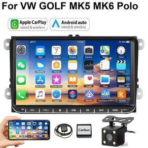 For VW GOLF MK5 MK6 Polo 9" Touch Screen Carplay Android 14 Car Stereo Radio - Picture 1 of 18