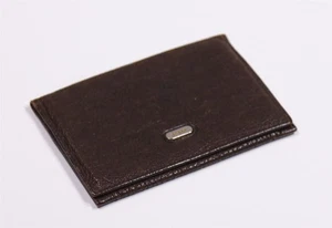 Bally Brown Textured Leather Bifold Card Holder Wallet - Picture 1 of 8