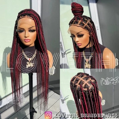 Ships next day(2days SHIPPING)Cornrow Full lace Braided wig,black knotless braid - Image 1 of 4