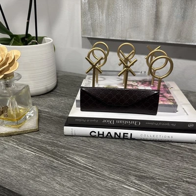 Gucci Pequeño Cuero Marrón Plegable Triple Gafas Gafas Gafas Gafas Estuche + Tela Foto 1 de 4