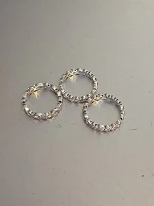 Juego de 3 piezas de plata de ley 925 circonita cúbica banda de eternidad en zig zag tamaño 6,25 - Imagen 1 de 6