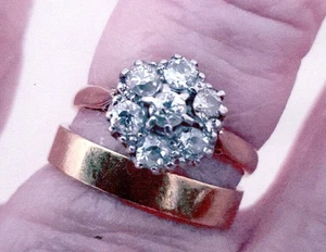 cluster diamond ring 18ct yellow gold - Picture 1 of 5