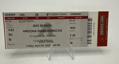 CJ Abrams MLB Debut Ticket San Diego Padres 04/08/2022 Vs Diamondbacks Read - Image 1 of 4