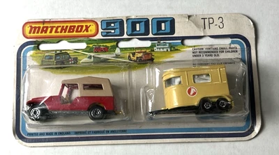Vintage Matchbox Lesney 900 TP-3 Superfast Jeep & Horse Trailer On Card 1977 NOS - Image 1 of 4
