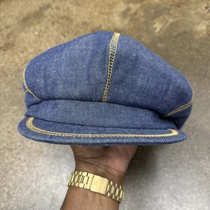 Gorra de papel de periodista de mezclilla vintage hecha en Unión EE. UU. LIMPIA COMO NUEVA - Imagen 1 de 5