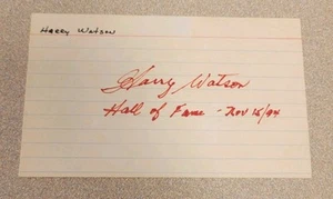 HARRY WATSON SIGNED 3x5 INDEX CARD NHL HOF AUTOGRAPH MAPLE LEAFS (D.2002) AUTO - Picture 1 of 1