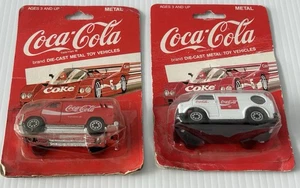 2 x Coca Cola die cast metal toy vehicles / Vans Cars  - 1979 COKE Red & White - Picture 1 of 4